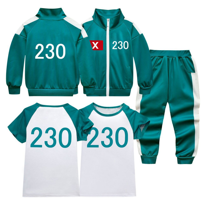 Boyshort Underwear - 2025年新作 キッズ向けカスタマイズ可能なイカゲーム2服セット Tシャツ230枚 子供用トラックスーツ 男の子 女の子