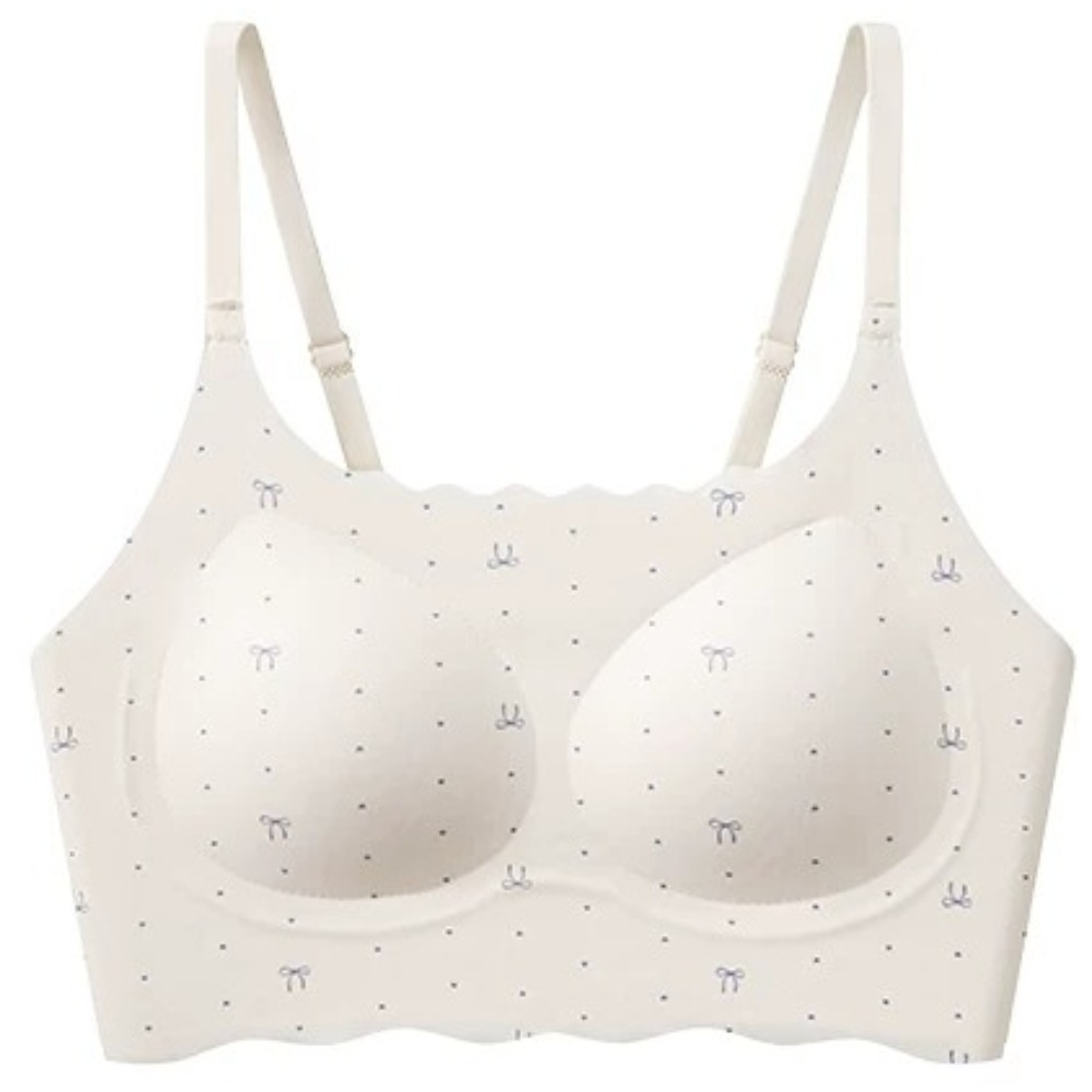 Bralette Wireless Soft - ホットセール キュートな花柄リボン ティーン向け成長期トレーニングブラ ストレッチ性のあるワイヤレス ソフトで快適なデイリーウェア キャミソールブラレット