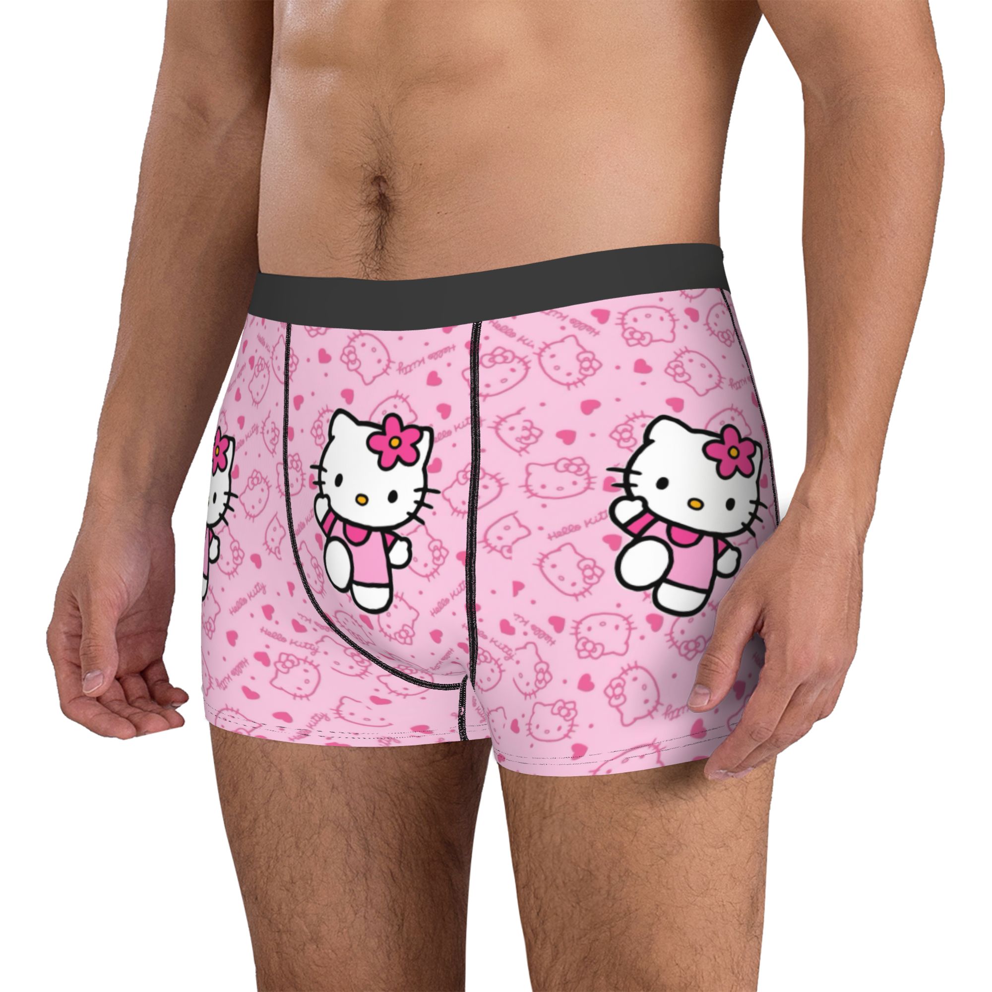 女の子子猫下着男性プリントピンクかわいい漫画ボクサーブリーフ - Boyshort Underwear のレビューと価格
