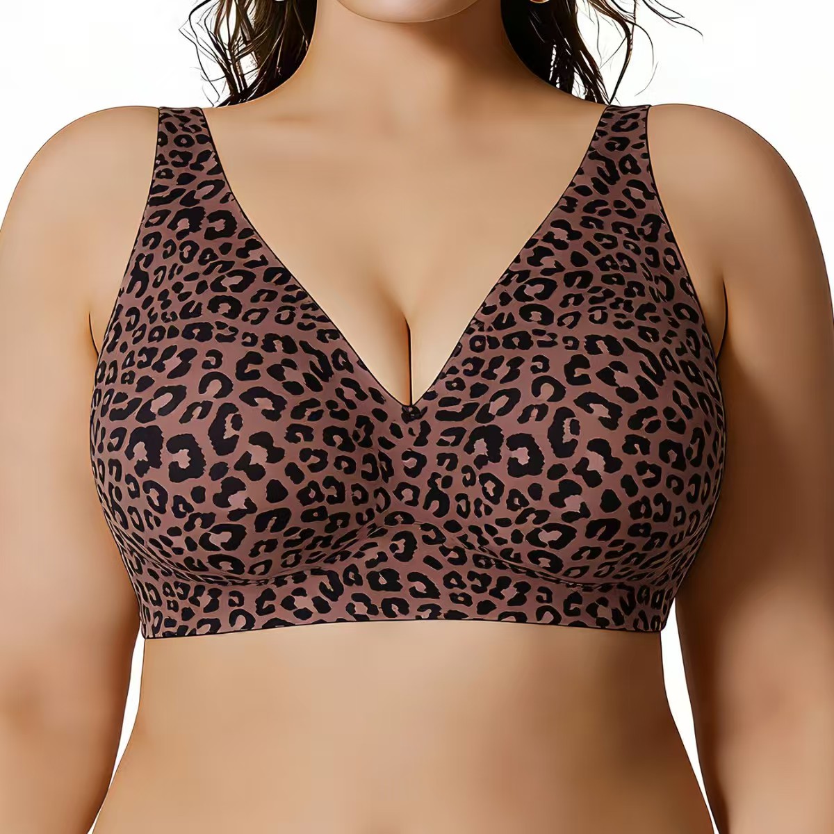 レオパード柄ワイヤレスプッシュアップブラレット ソフト快適ア - Bralette Wireless Soft のレビューと価格