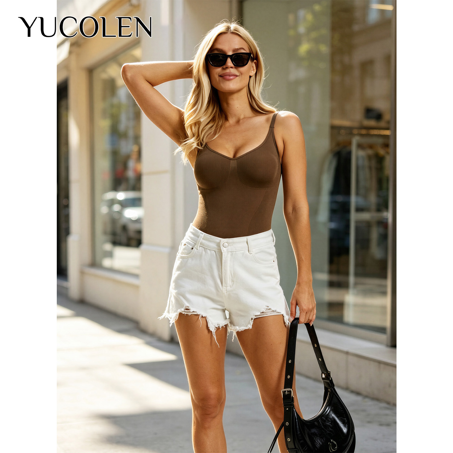 YUCOLEN 女性用 U ネック Tバック ボディスーツ  - Shapewear Bodysuit Firm のレビューと価格