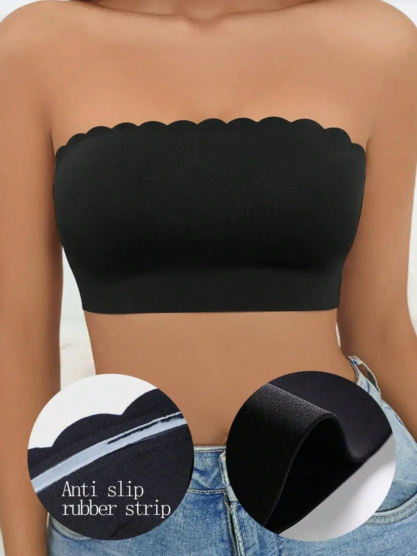 女性用ストラップレスブラ、シームレスバンドゥブラ、カジュアル - Bralette Wireless Soft のレビューと価格