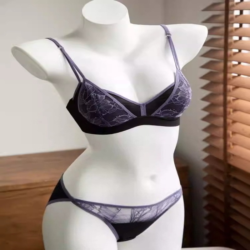 女性フレンチレース非パッド入りブラレットワイヤレスシースルー - Bralette Wireless Soft のレビューと価格