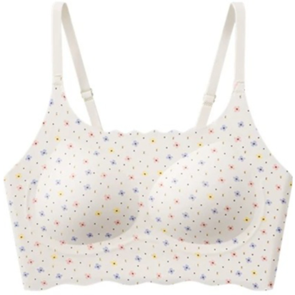 可愛い花柄リボン付きティーンガールズ向け成長期トレーニングブ - Bralette Wireless Soft のレビューと価格